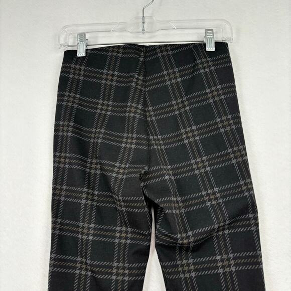 Sanctuary x Anthropologie Skinny Ankle Pants Stretch Pull On Black Plaid Size XS - Picture 6 of 10